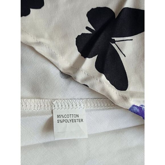 🦋 Pinup Retro Vintage 1950s Butterfly Floral Print Tea Dress with Belt SIZE L N - Picture 9 of 16